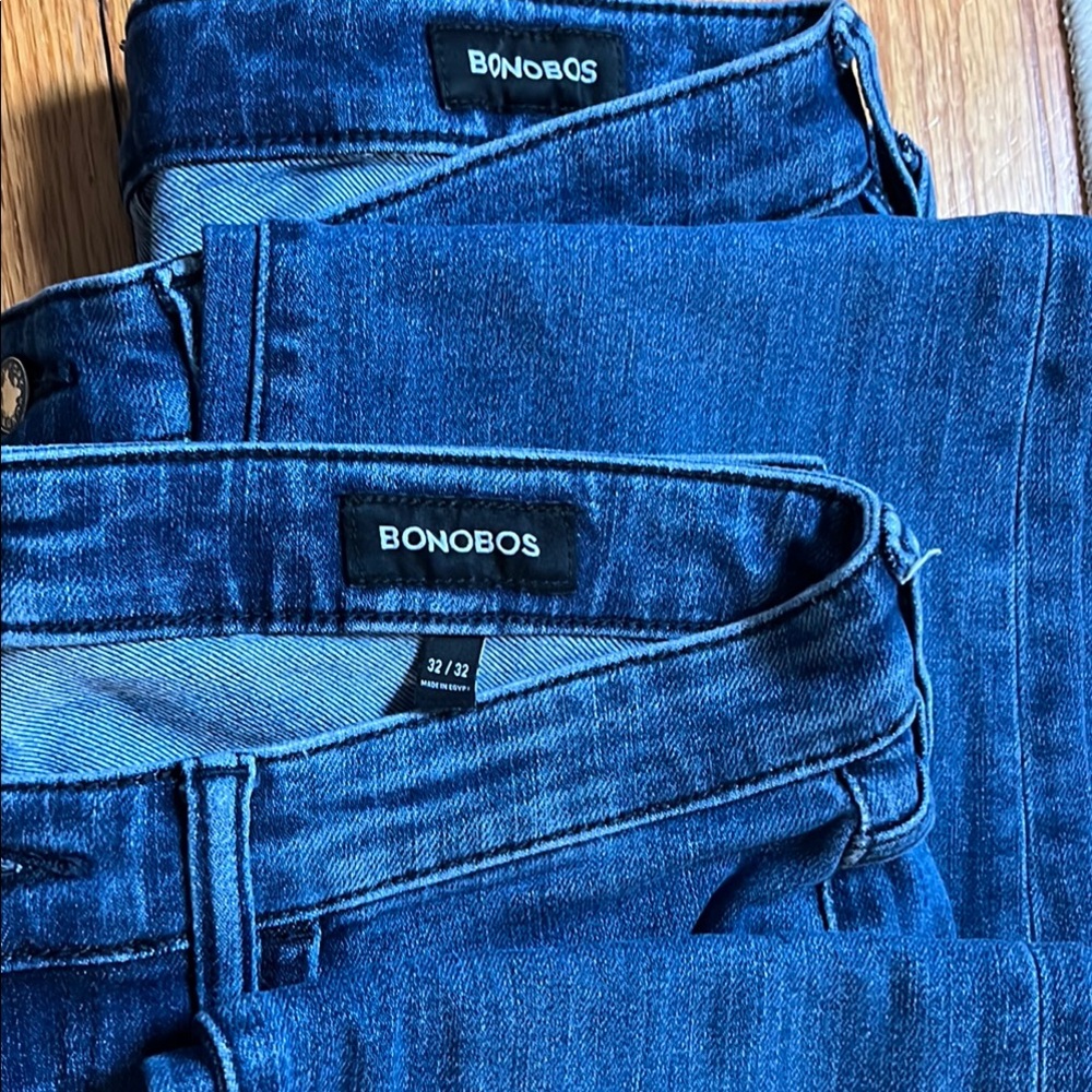 Two for one! Bonobos 4 way stretch premium denim in River Wash 32/32 slim fit